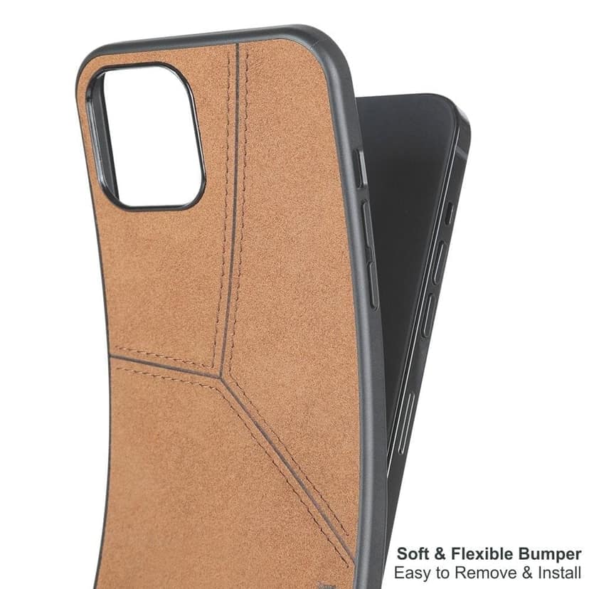 Memumi Lord Howe Series Canvas Back Cover Case for Apple iPhone 12/12 Pro - Brown (6.1") view 5