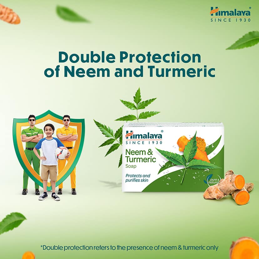 Himalaya Neem & Turmeric Bathing Soap, Cleanses & Purifies Skin, 125 G view 2