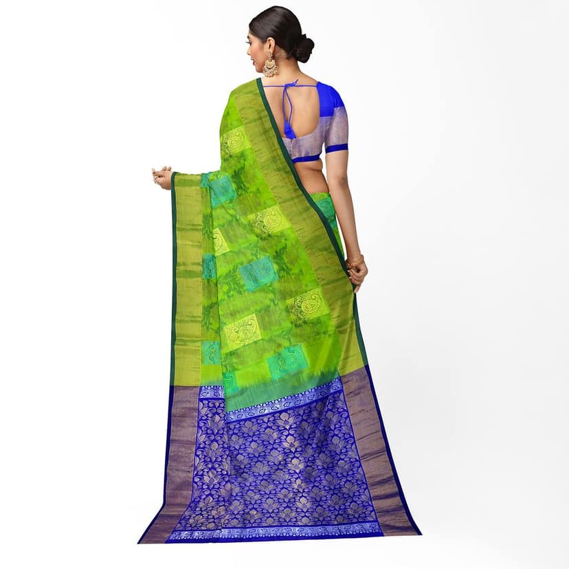 Light Green Color Mango Design Kanjivaram Pure Silk Saree view 3