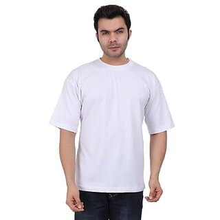 JAGTEREHO Black Oversized Cotton Crew Neck Half Sleeve T-Shirt for Men And Boys