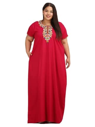 KOI SLEEPWEAR Lissybissy Nightgown with Beautiful Floral Embroidery Pink-2XL/3XL