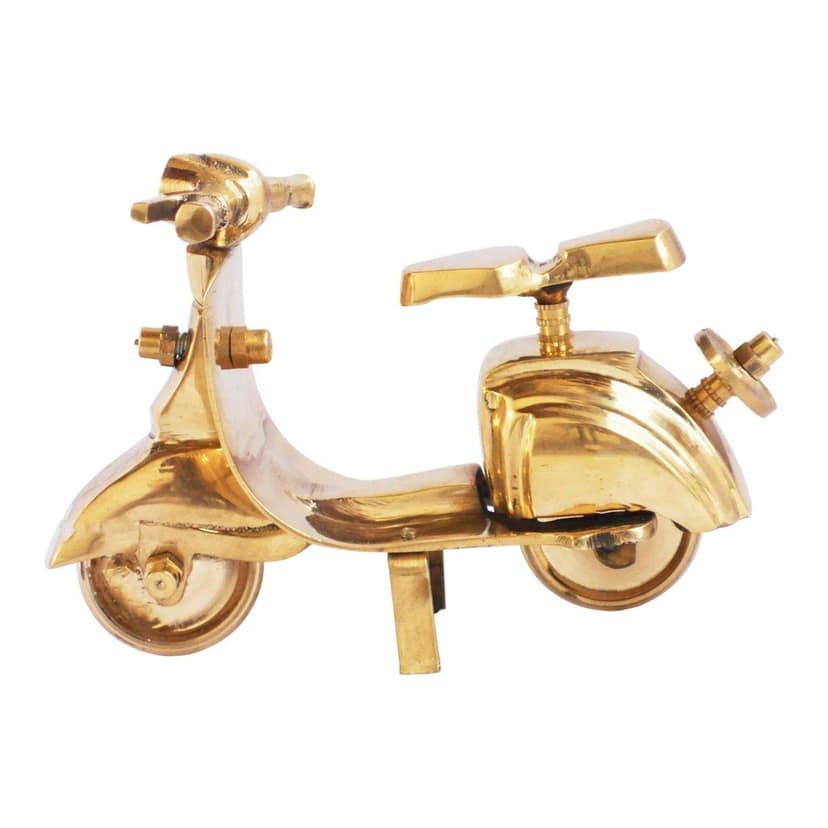 Brass Scooter Decorative Miniature | Collectible Desk Decor, Height : 3.2 Inch (ZMAS327 B) view 2