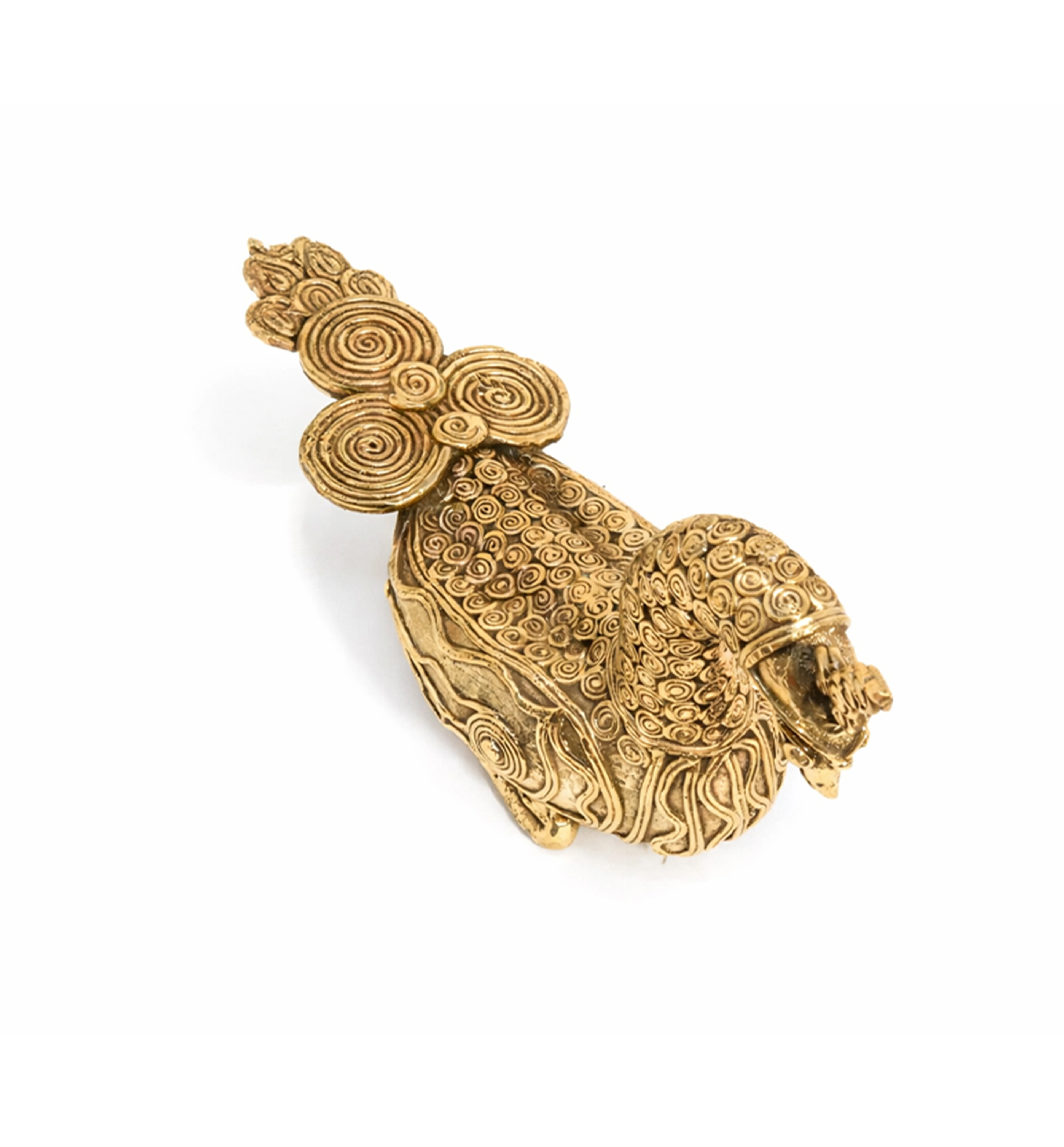 Handcrafted Brass Sitting Peacock Sculpture – Traditional Bhareva Bell Metal Artefact view 6