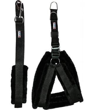 Petshop7 Fur Padded Nylon Dog Harness , Dog Leash Small (Chest Size - 23-28inch)