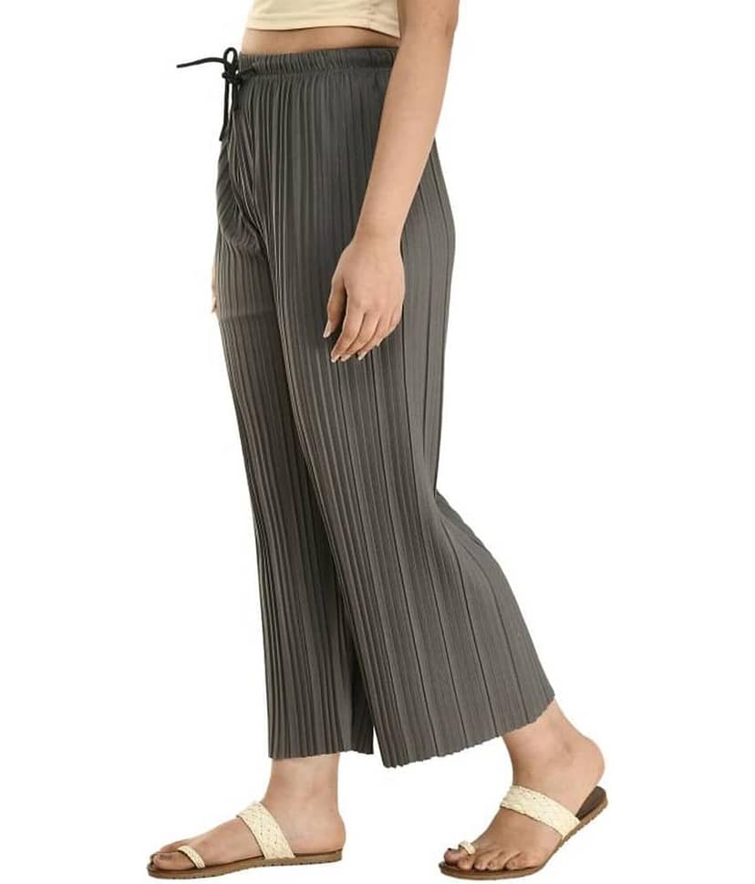 NightBlue Pack of 1 Lycra Straight Women's Palazzos ( Grey )
