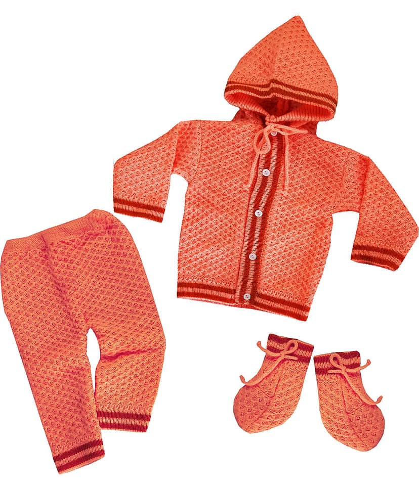 LITTLE PANDA Single Unisex for Baby Woollen Pullover ( Peach ) view 2