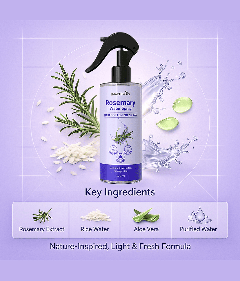 Rosemary Water Herbal Hair Spray Bottle view 2