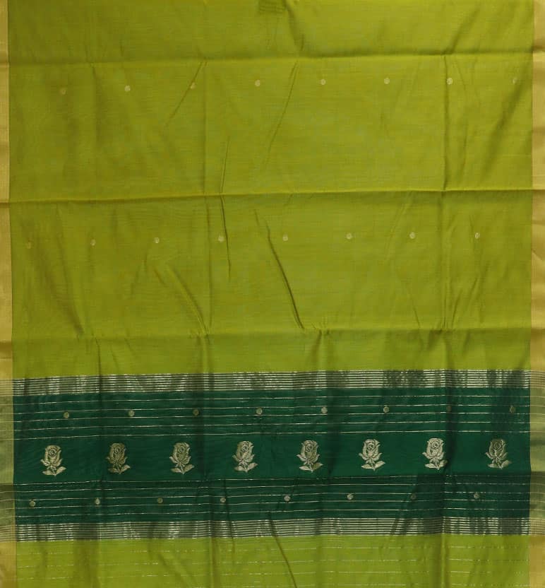 Handloom Chanderi Unstitched 2-Piece Silk By Cotton Suit Set view 4