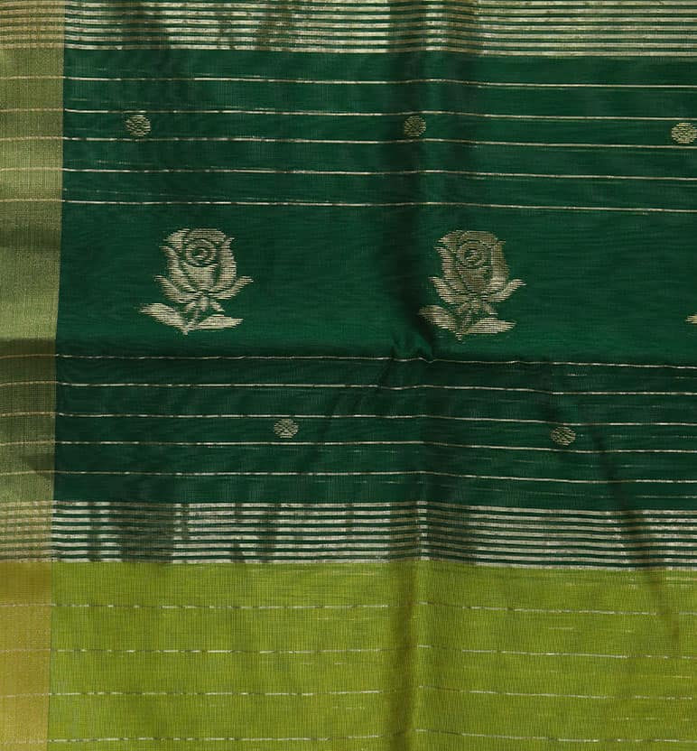 Handloom Chanderi Unstitched 2-Piece Silk By Cotton Suit Set view 5