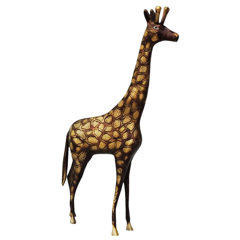 Brass Standing Giraffe Statue � Handcrafted Brass Animal Decorative Showpiece, Height : 16.5 Inch (ANMAS188 B) view 2