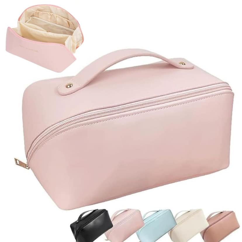 Blossom Large Capacity Travel Cosmetic Bag With Handle And Divider - Multifunctional Makeup Bag For Easy Access, Waterproof- (Multi Color)), 10 Cms