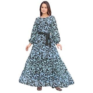 SARINKU Georgette Gown Dress for Women Stylish Western Gown Long One Piece for Girl and Women