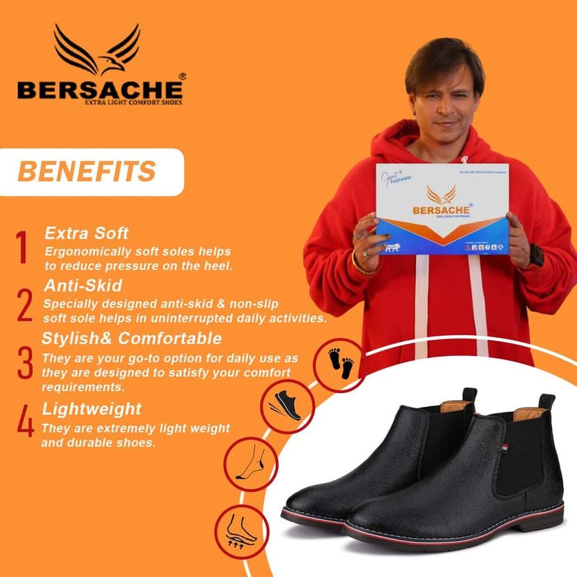 Bersache men Comfortable stylish trending formal shoe Derby For Men's view 2