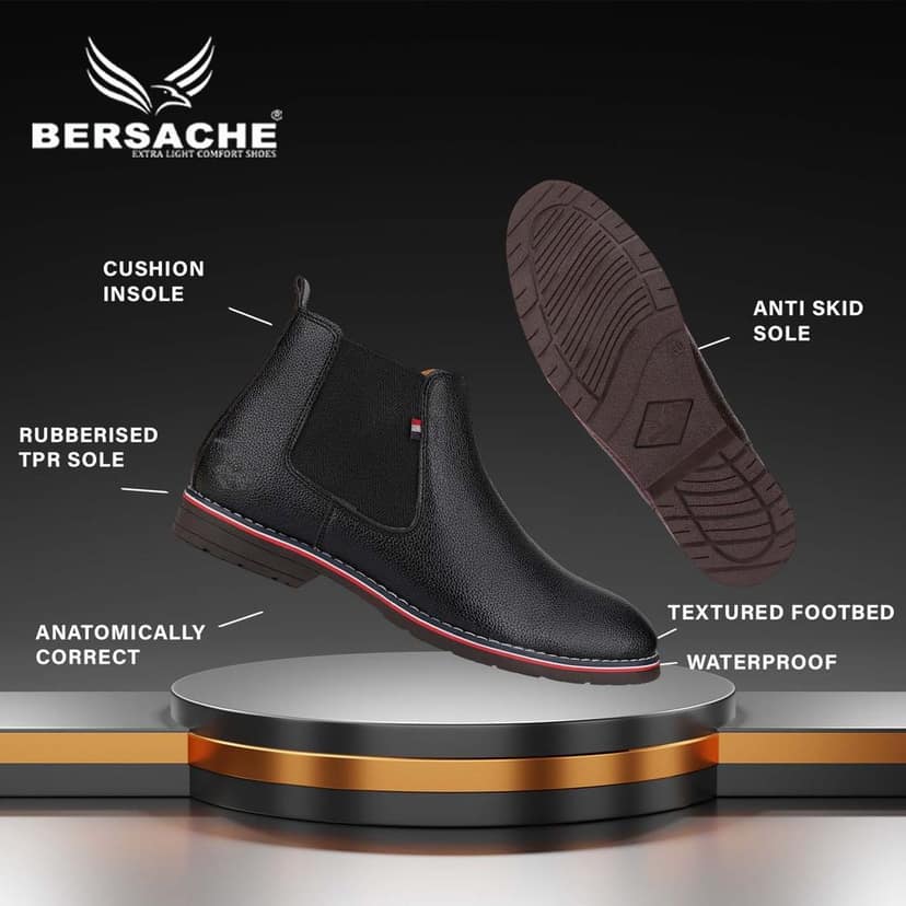 Bersache men Comfortable stylish trending formal shoe Derby For Men's view 5