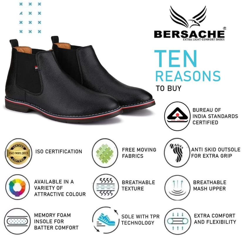 Bersache men Comfortable stylish trending formal shoe Derby For Men's view 7