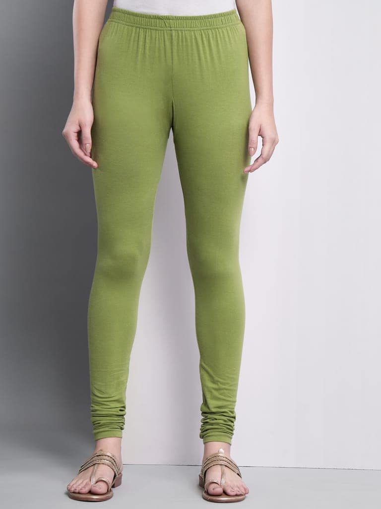 SOFT COLORS Women's Skinny Fit Ethnic Wear Churidar Leggings (Mehndi) view 7