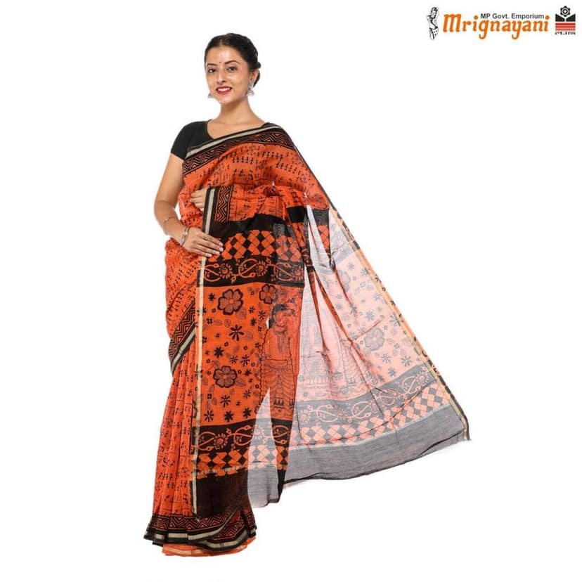 HANDLOOM CHANDERI SILK SAREE WITH BLOUSE (SKU - 1SCZ01200522 , SAREE - 1228) view 2