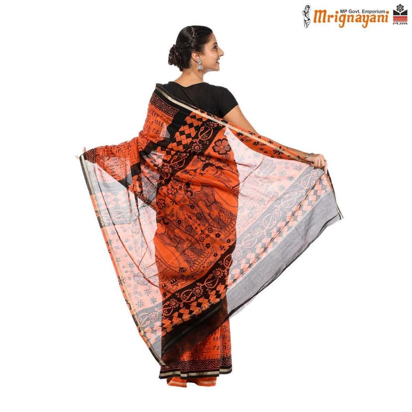 HANDLOOM CHANDERI SILK SAREE WITH BLOUSE (SKU - 1SCZ01200522 , SAREE - 1228) view 5