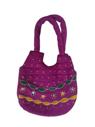 Embroidered Handbag with zip