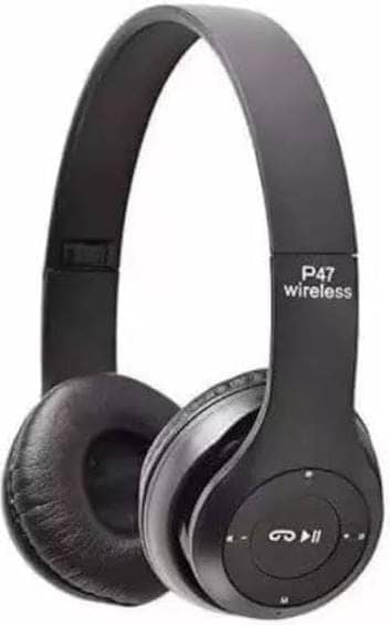 Blue Wireless Bluetooth Headphone with Cushioned Ear Pads