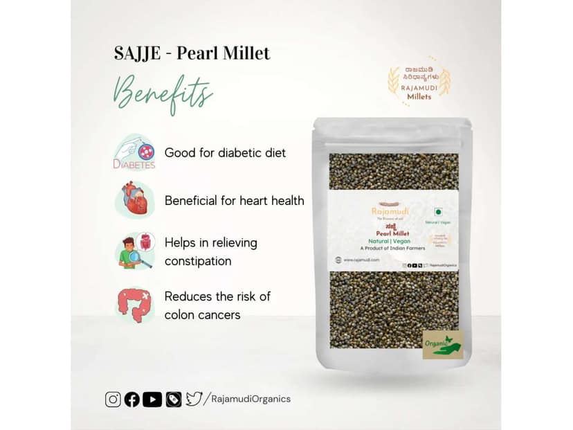 Rajamudi Organics Pearl Millet - 500 Gram view 2