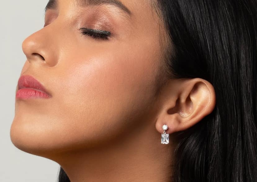 Illuminating Emerald Drop Solitaire Earrings view 3
