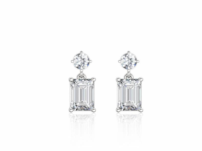 Illuminating Emerald Drop Solitaire Earrings view 6