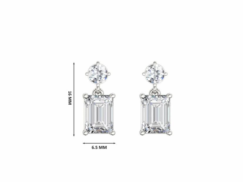 Illuminating Emerald Drop Solitaire Earrings view 7