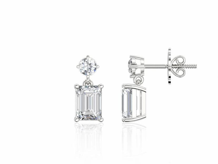 Illuminating Emerald Drop Solitaire Earrings view 8