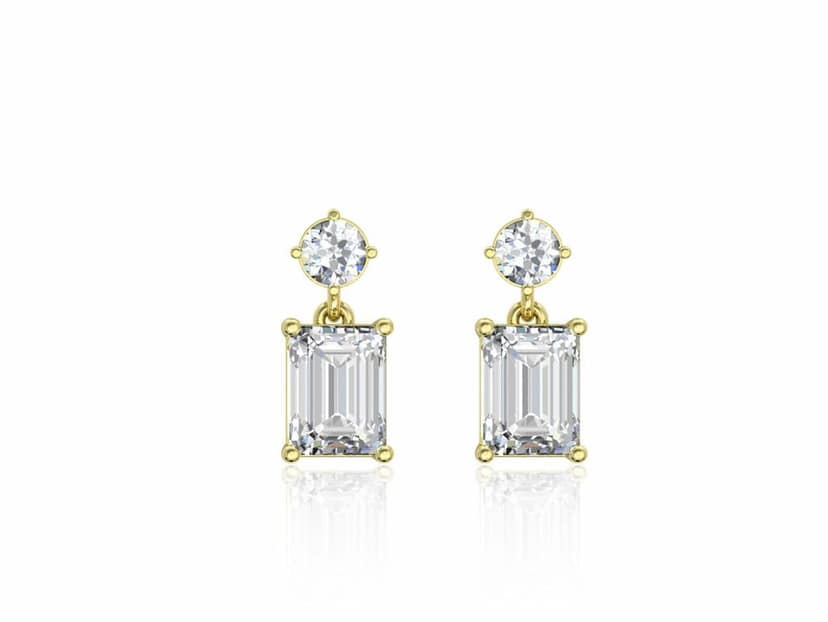 Illuminating Emerald Drop Solitaire Earrings view 9