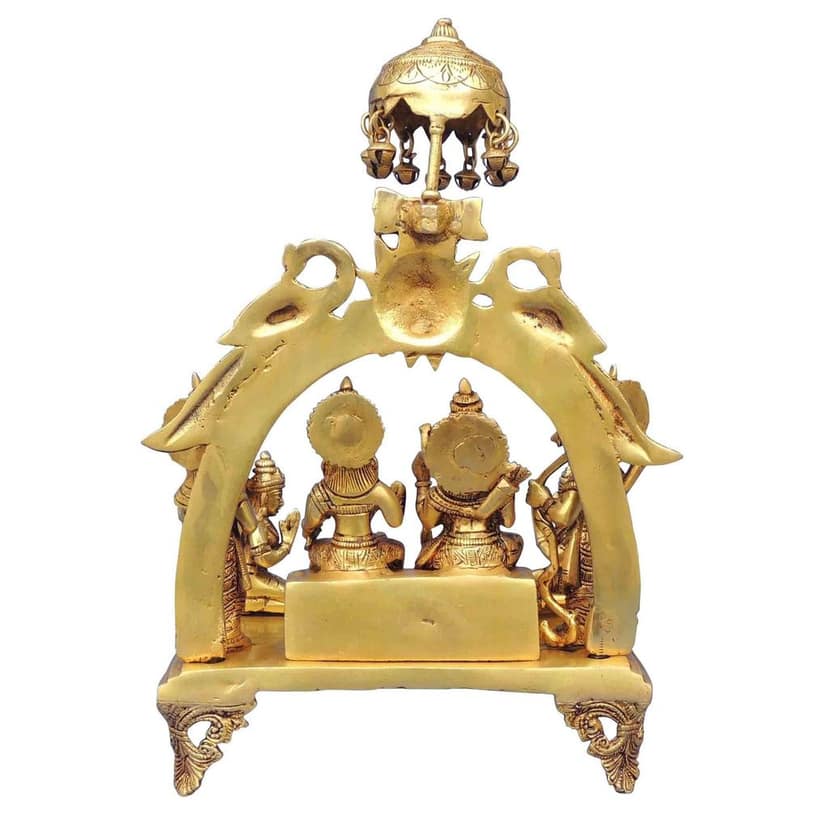 Brass Ram Darbar Idol Statue | Pure Brass Ram Parivar Murti, Height : 16.5 Inch (BSMAS131 I) view 3