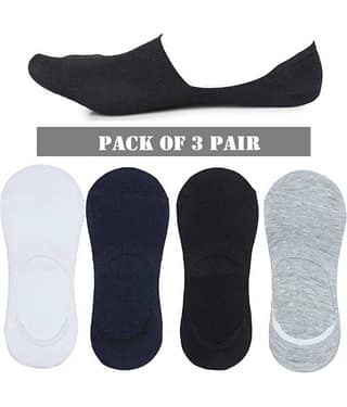 DAYAKU Unisex Multicolor Blend Solid Anti-Skid Ankle Length Socks ( Pack of 3 )