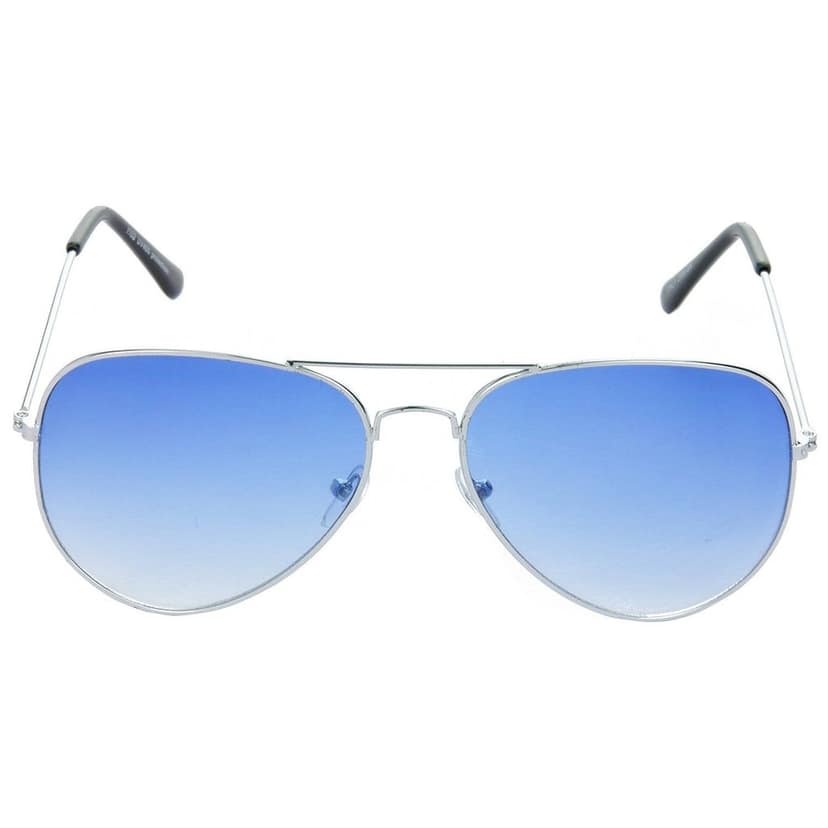 HRINKAR Men Women Boys & Girls Pilot Sunglasses Silver & Blue Frame, Blue & Blue Lens (Medium) Pack of - 2 view 2