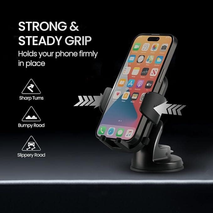 Portronics Clamp M4 Car Phone Holder Stand with 360 Degree Rotation view 3