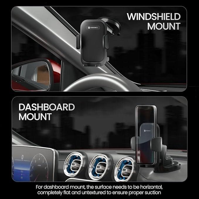 Portronics Clamp M4 Car Phone Holder Stand with 360 Degree Rotation view 4