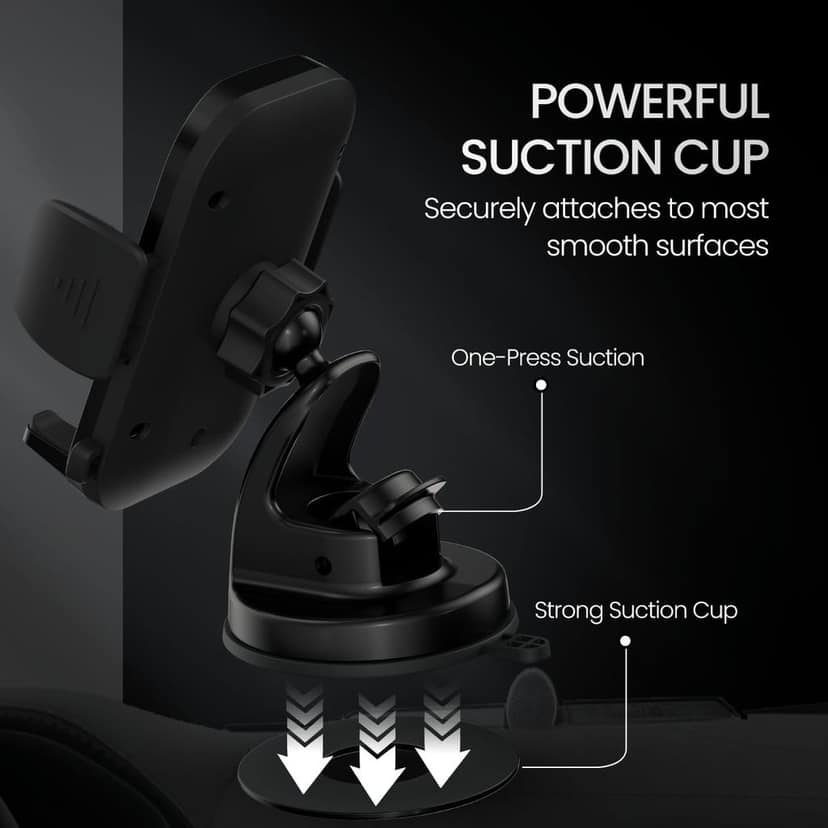 Portronics Clamp M4 Car Phone Holder Stand with 360 Degree Rotation view 5