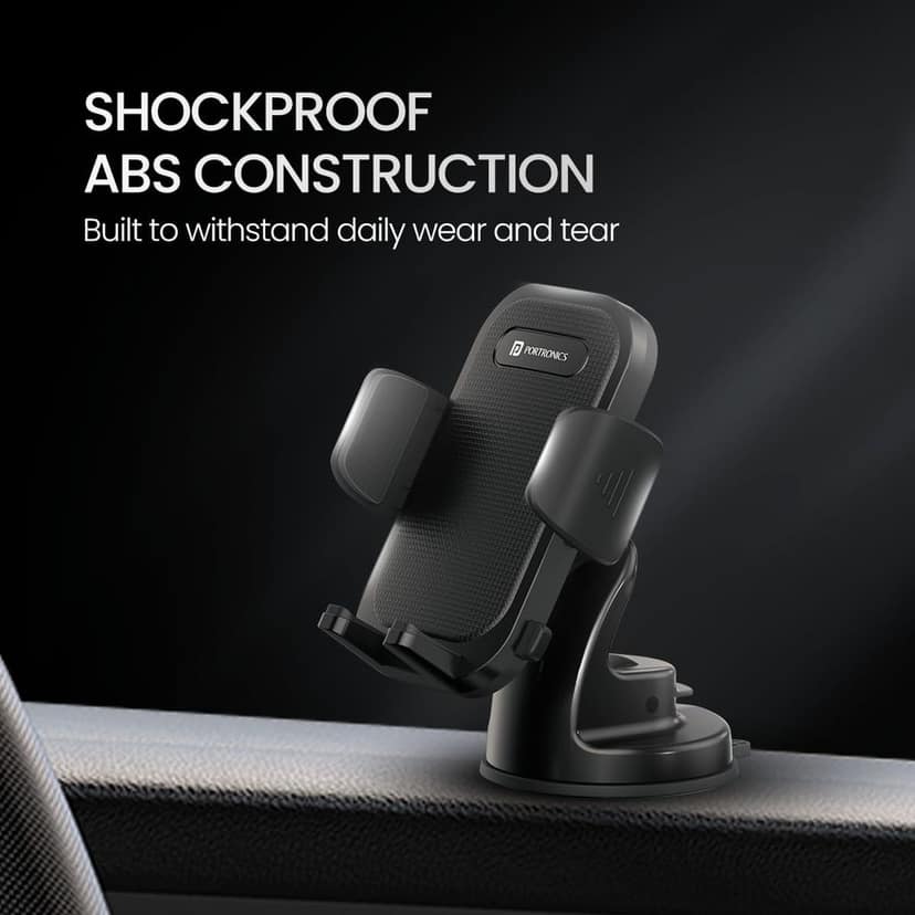 Portronics Clamp M4 Car Phone Holder Stand with 360 Degree Rotation view 6