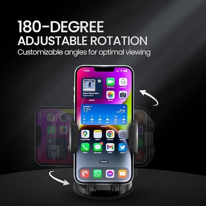 Portronics Clamp M4 Car Phone Holder Stand with 360 Degree Rotation view 7