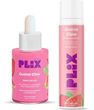 The Plant Fix Plix Glow Sunscreen-50g and 10% Vitamin C Guava Face Serum-20ml Combo (2 Items in the set)