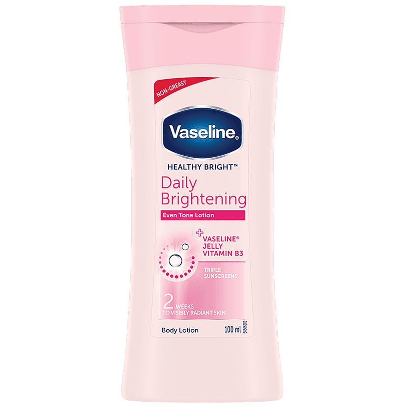 Vaseline Healthy Bright Daily Brightening Even Tone Body Lotion - Radiant Skin + Vaseline Jelly, Vitamin B3, Triple Sunscreens, 100 Ml view 2
