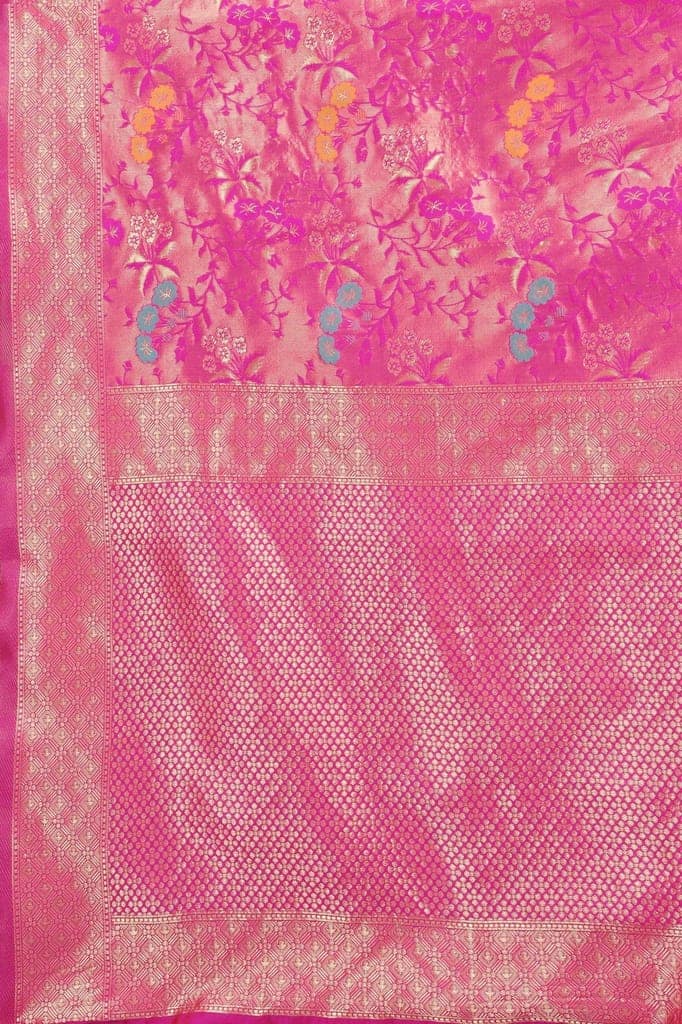 Women's Banarasi Art Silk Saree With Unstiched Blouse Piece view 6