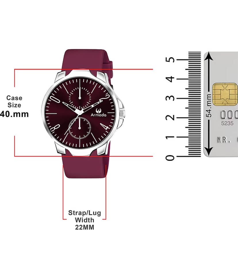 Armado Maroon Silicon Analog Men's Watch view 2