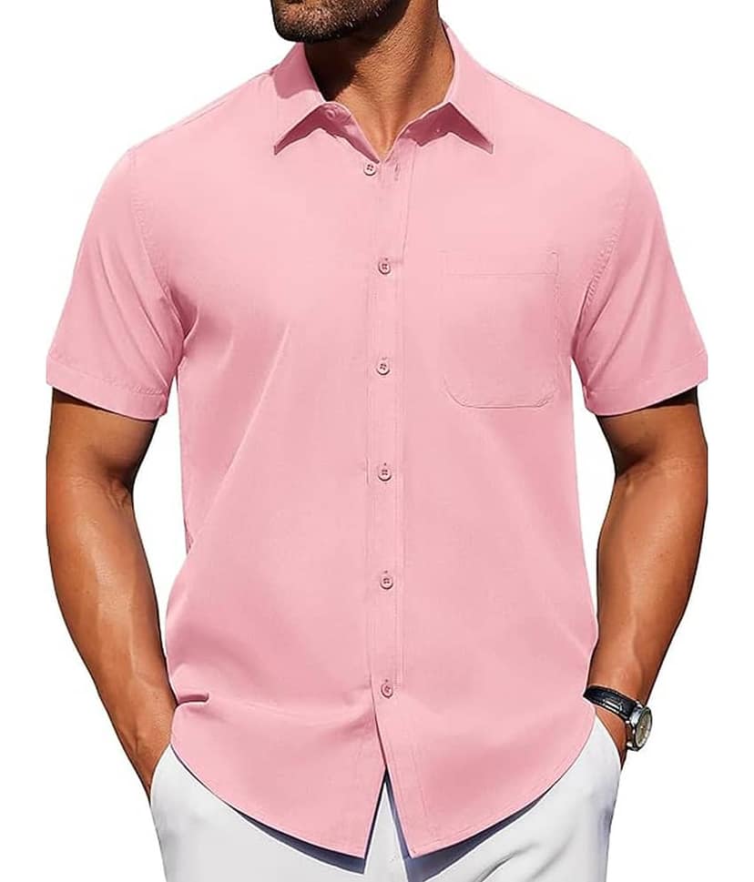 UNI VIBE Cotton Blend Slim Fit Solids Half Sleeves Men's Casual Shirt - Aqua Blue ( Pack of 1 )
