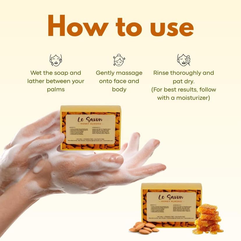 Le Savon Honey Almond Moisturizing and Antibacterial Soap view 4