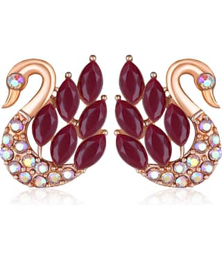 VIVASTRI Brown Stud Earrings ( Pack of 1 )