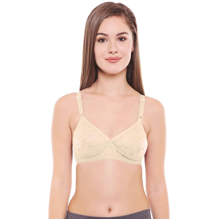 Bodycare Women Poly Cotton Full Coverage Non Padded Regular Bra 5524-Skin