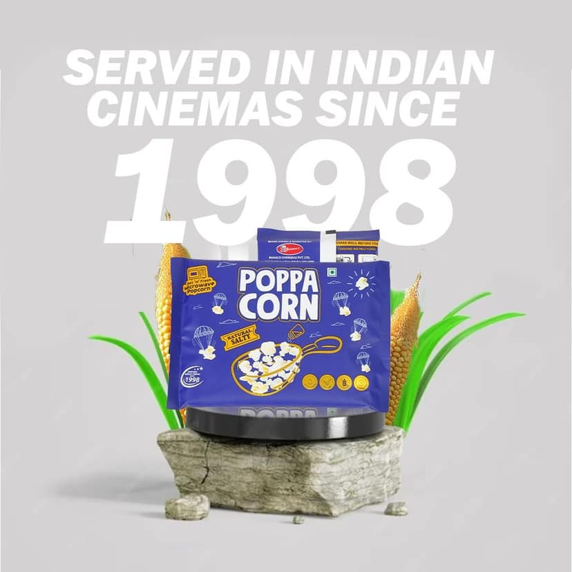 POPPACORN Microwave Popcorn 33gX10 Pouches Golden Buttery & 33gX10 Pouches Natural Salty 660gm, Pack of 20 view 6
