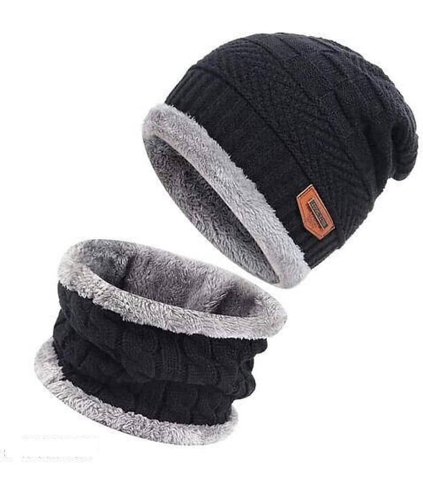 Bolax Black Woollen Women's Cap ( Pack of 1 )