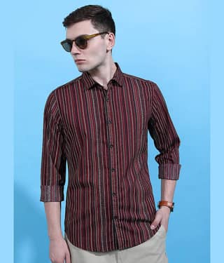 Highlander 100% Cotton Slim Fit Printed Full Sleeves Men's Casual Shirt - Multicolor ( Pack of 1 )