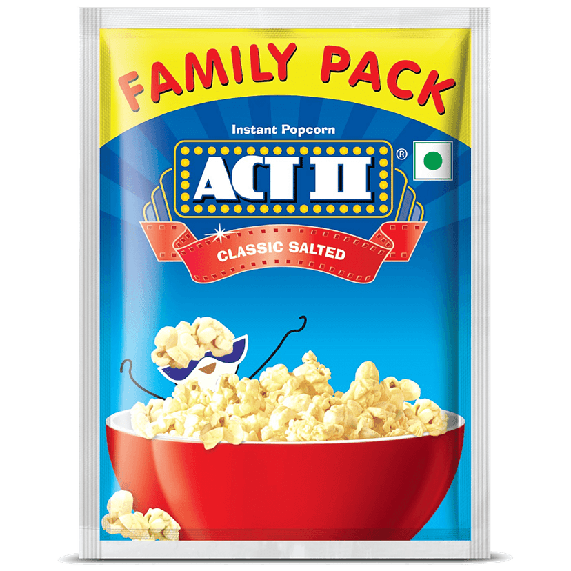 Act II Instant Popcorn - Classic Salted Flavour, Snacks, 120 G Pouch